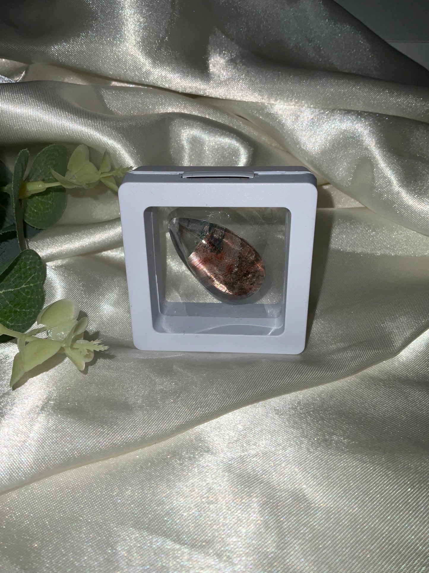 Garden Quartz Teardrop Crystal Pendant (Lodolite)