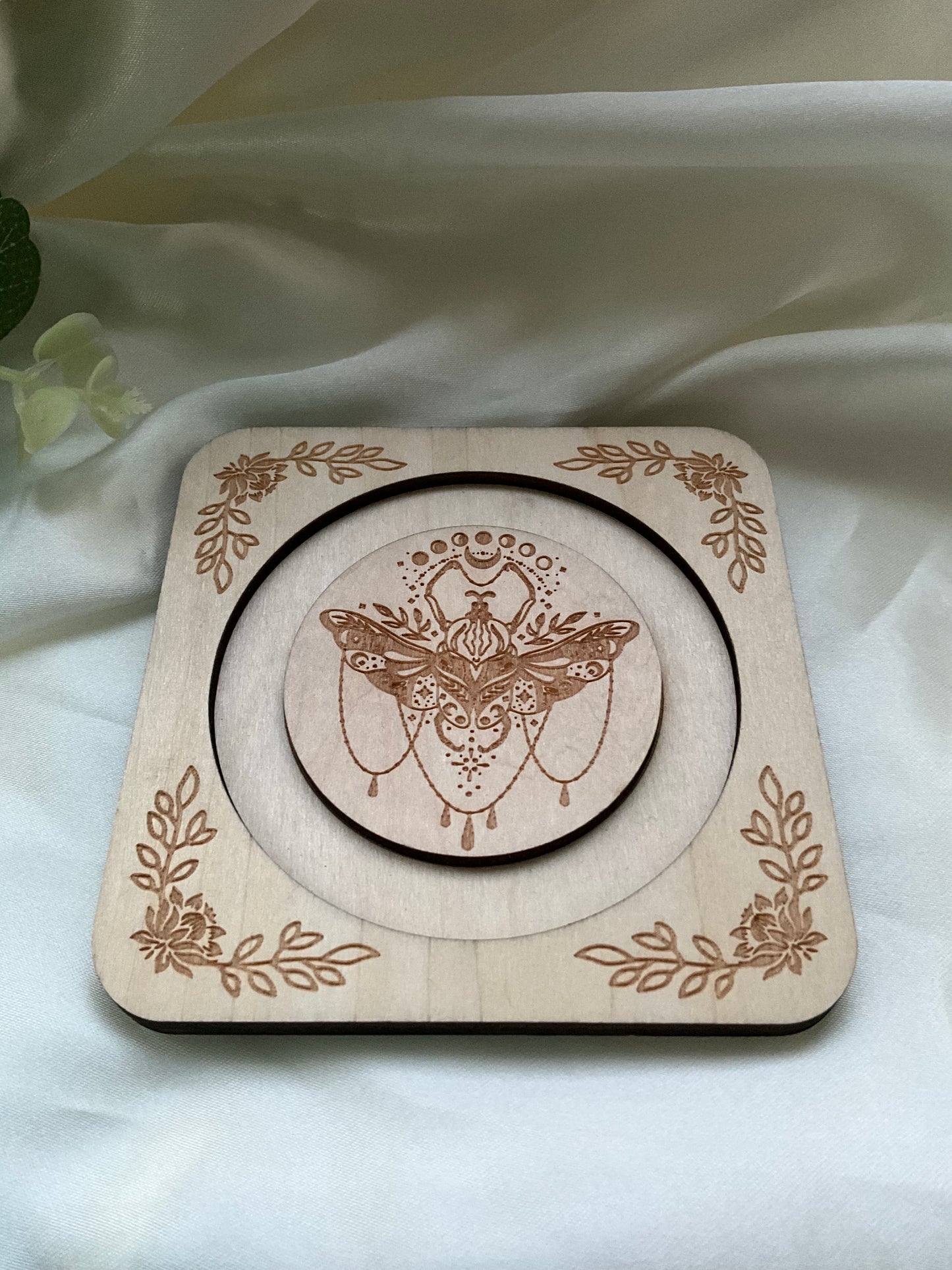 Moth Design Wooden Bracelet Display