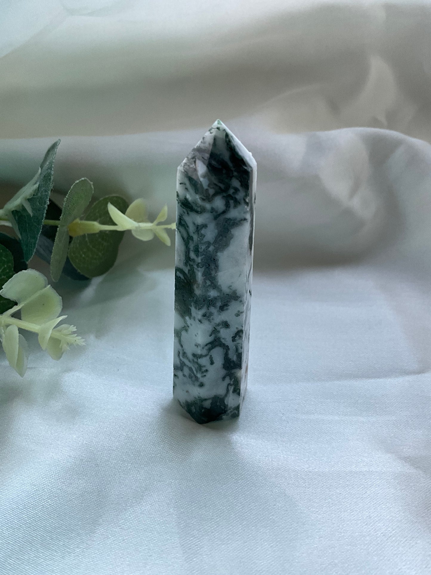 Mini Moss Agate Tower