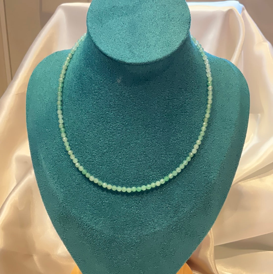 Green Aventurine Beaded Crystal Choker Necklace