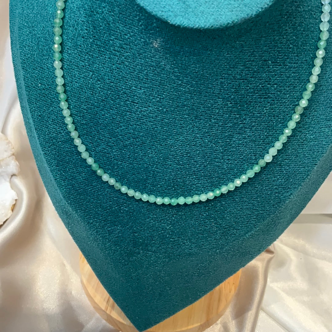 Green Aventurine Beaded Crystal Choker Necklace