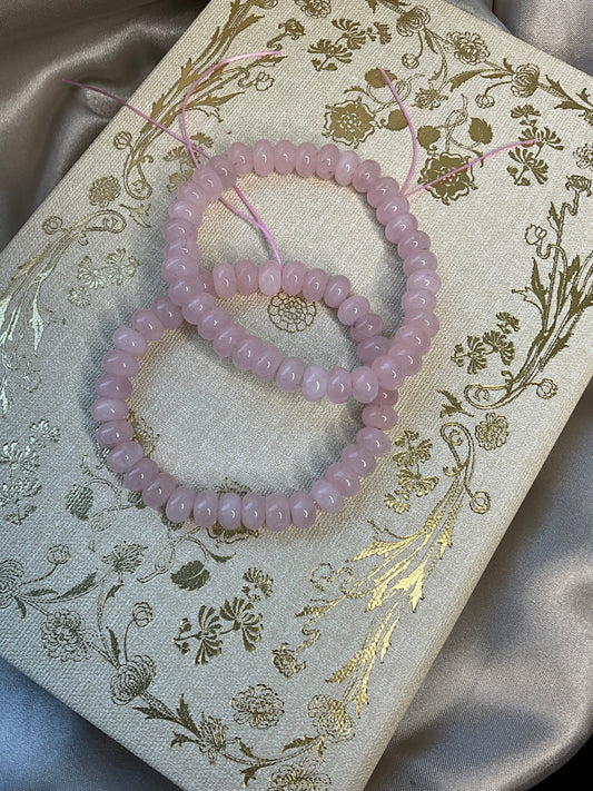 Rose Quartz Crystal Rondelle bead stretch bracelet