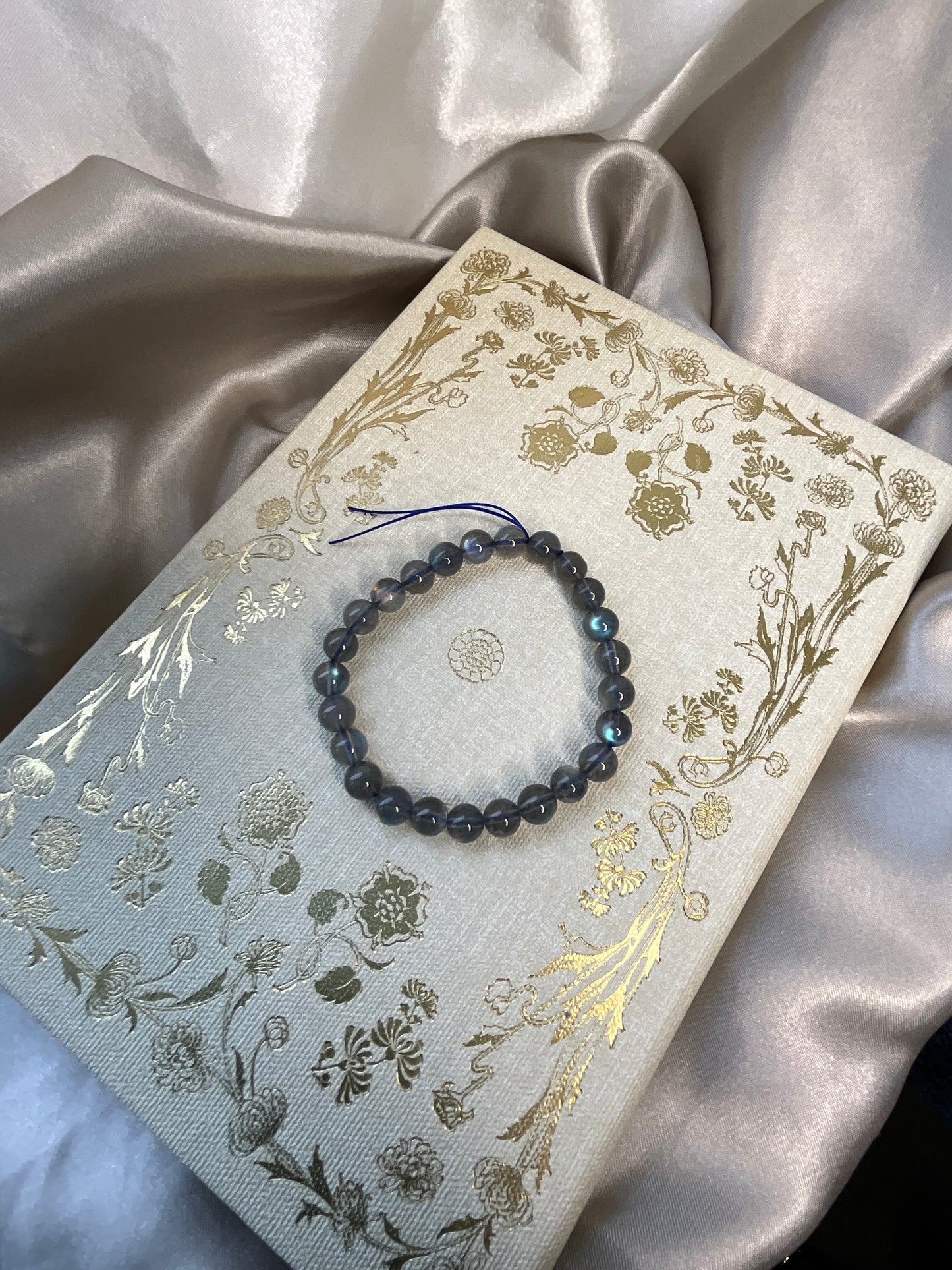 Labradorite high grade crystal beaded stretch bracelet with authenticity card