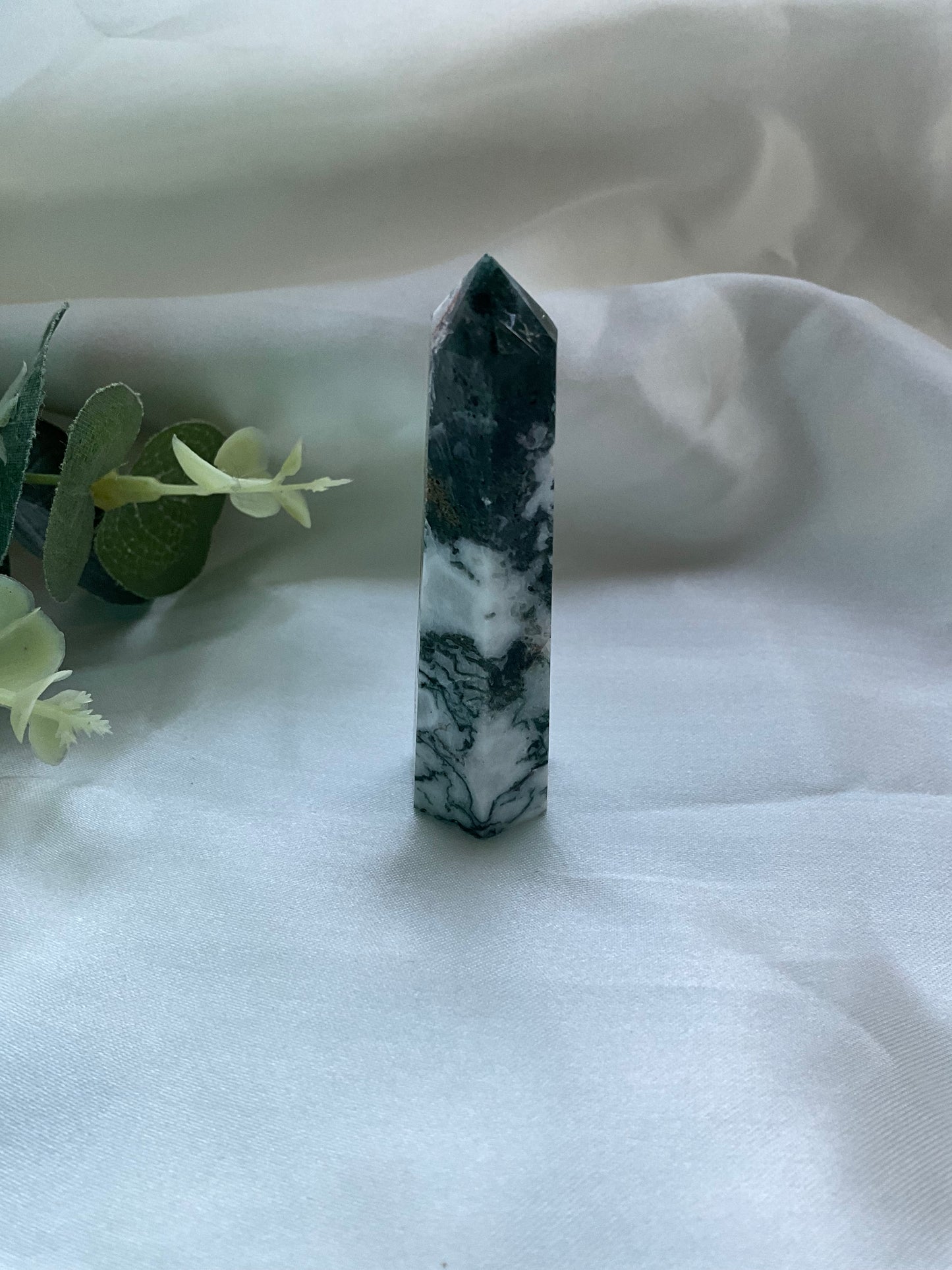 Mini Moss Agate Tower