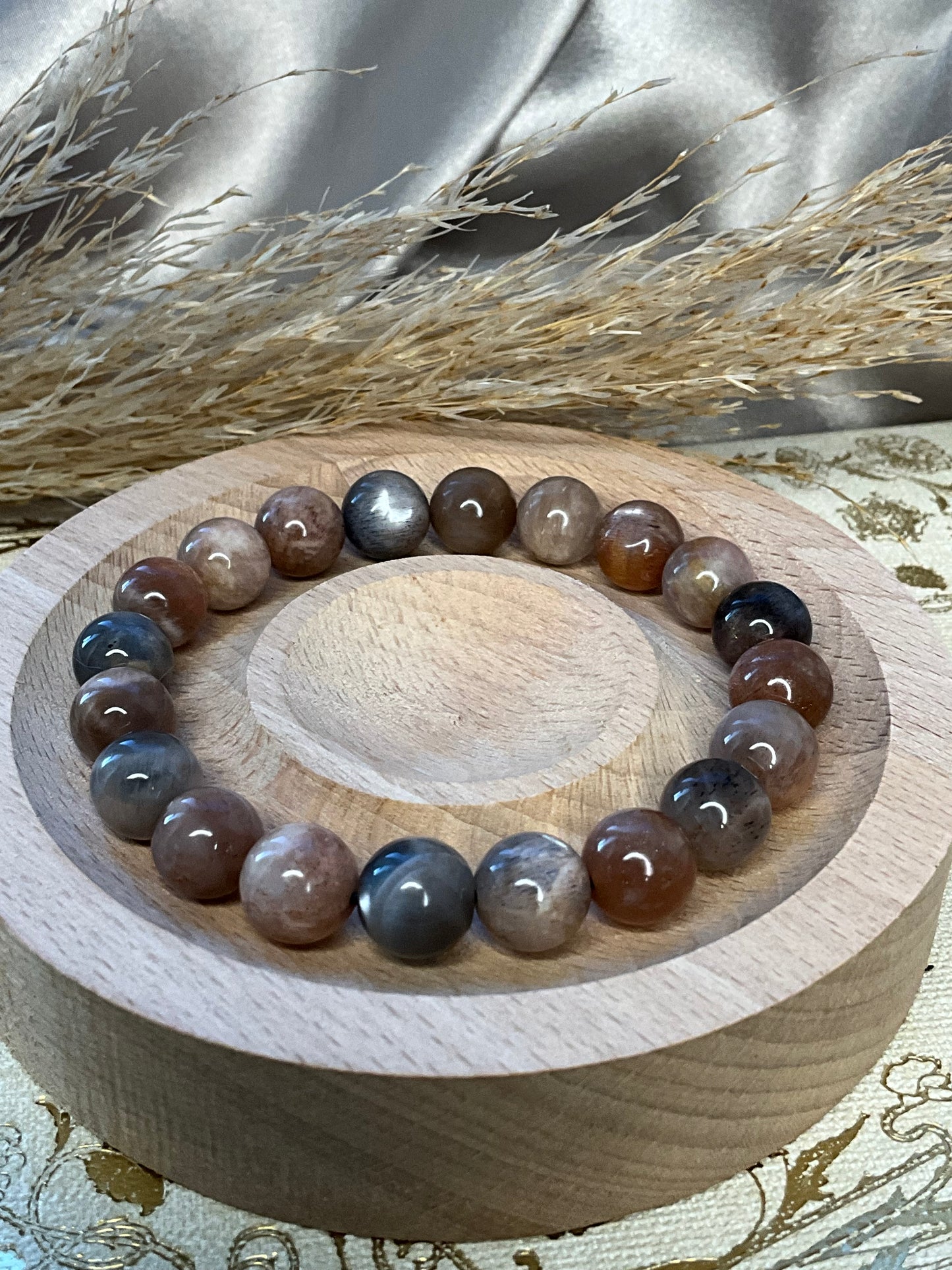 Sunstone & Moonstone beaded bracelet