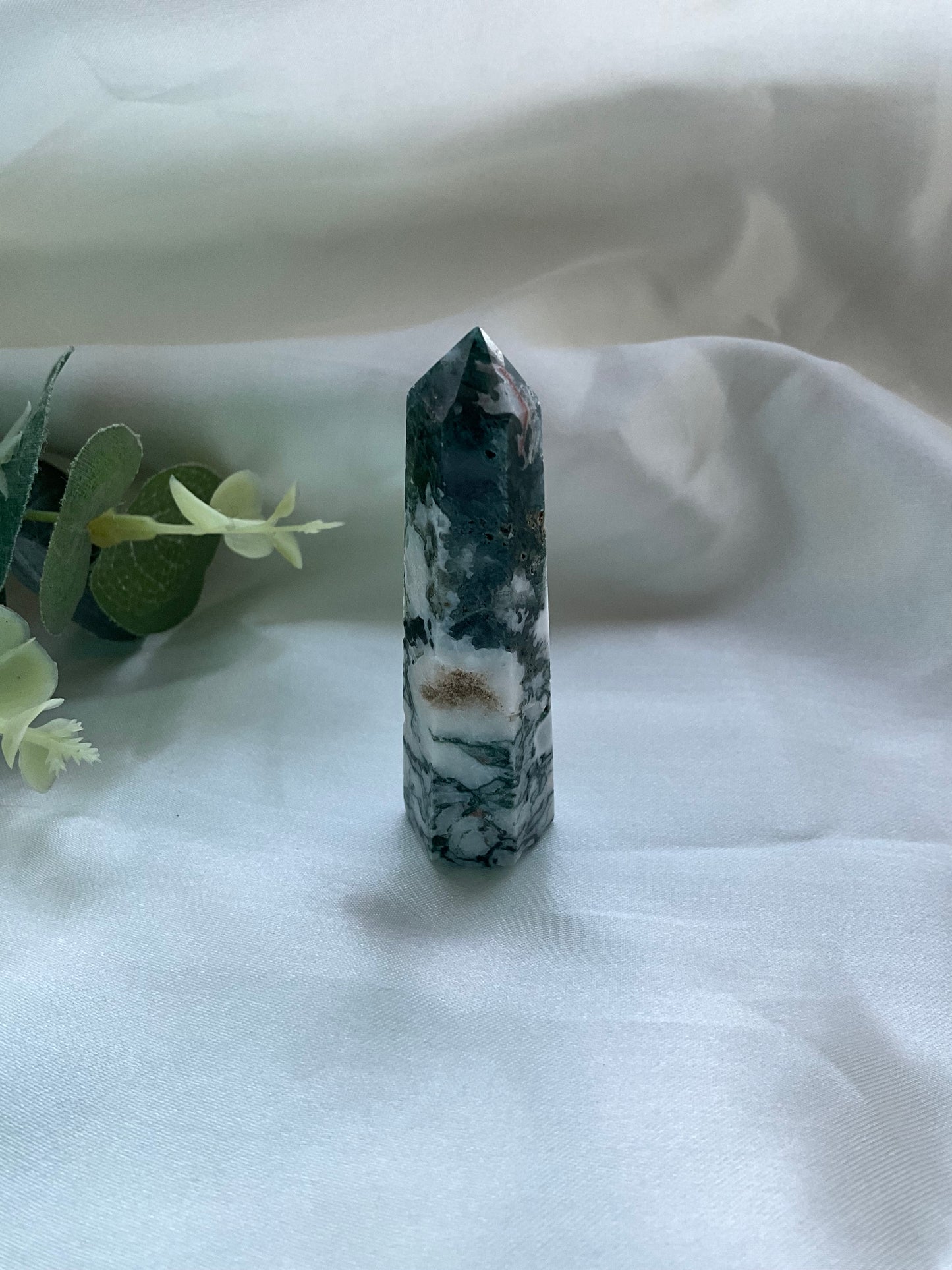 Mini Moss Agate Tower