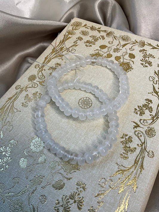 Clear Quartz Crystal Rondelle stretch bracelet