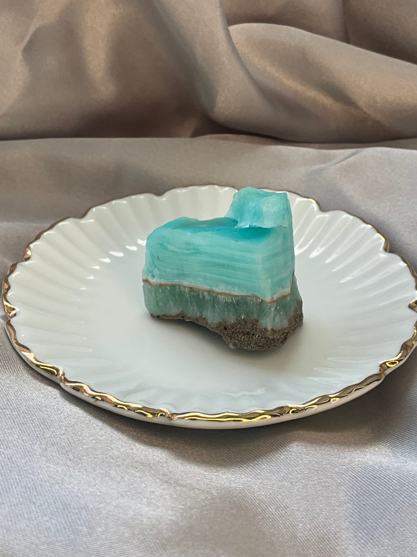 Blue Aragonite slice/wedge