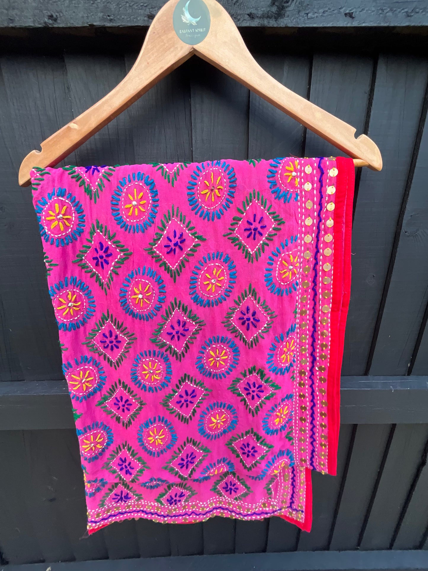 Pink Phulkari Scarf