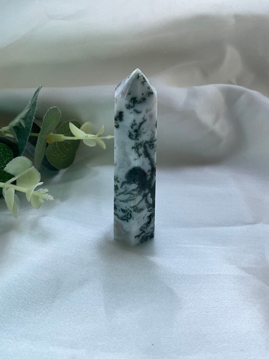 Mini Moss Agate Tower