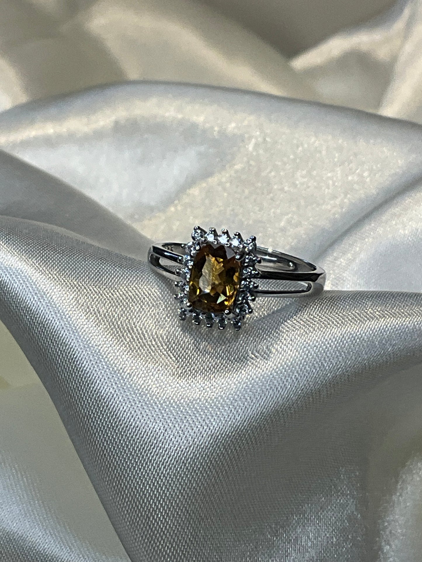 Citrine 925 Sterling Silver adjustable ring