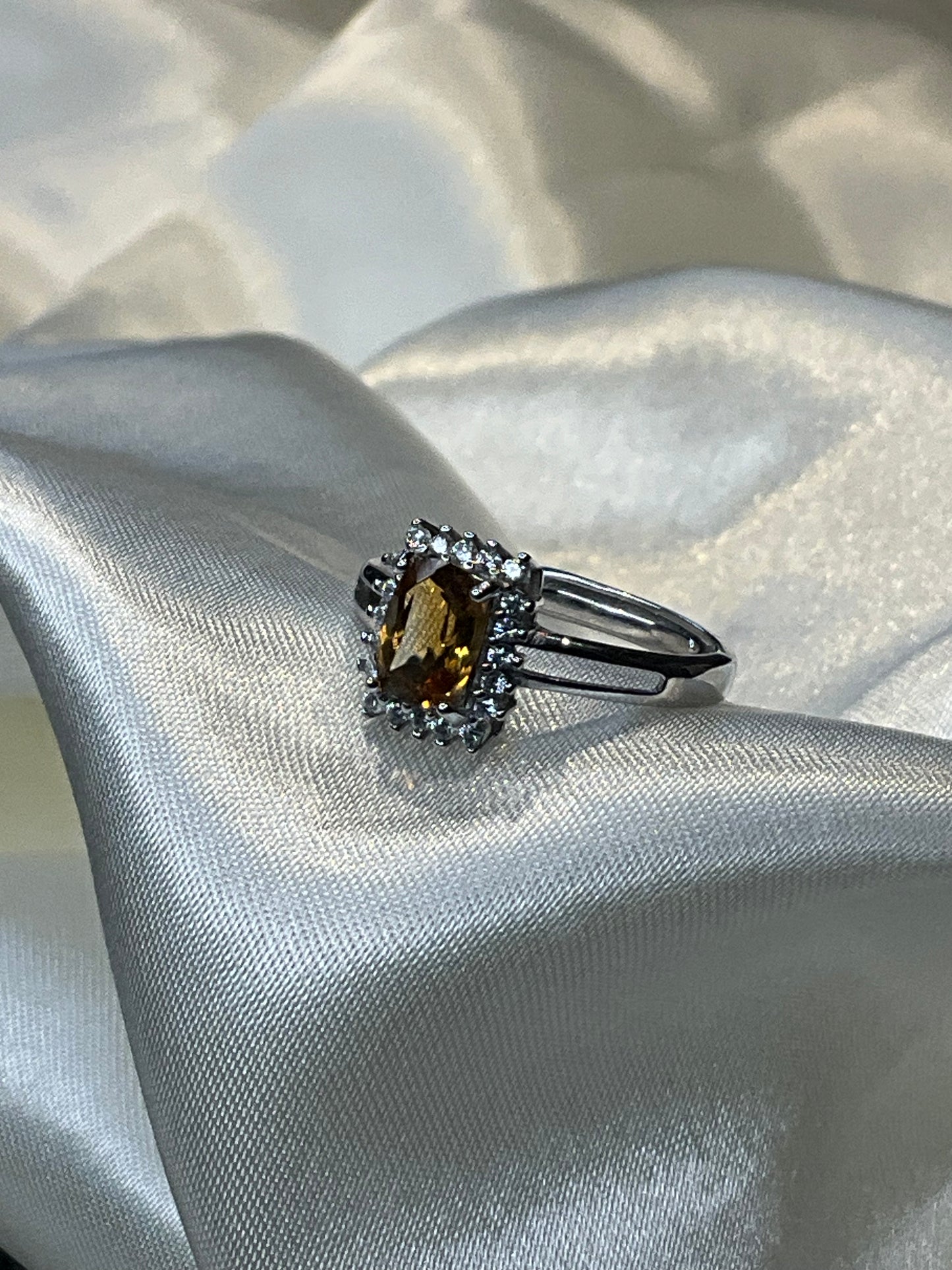 Citrine 925 Sterling Silver adjustable ring