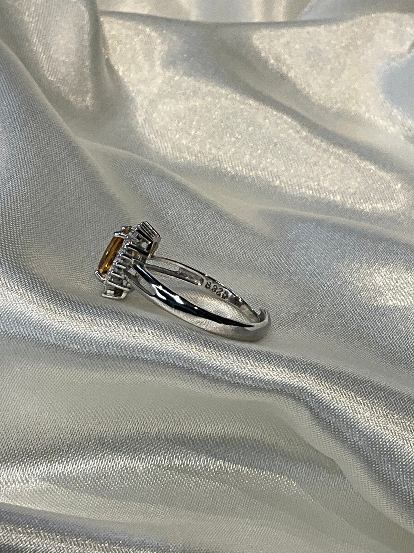 Citrine 925 Sterling Silver adjustable ring