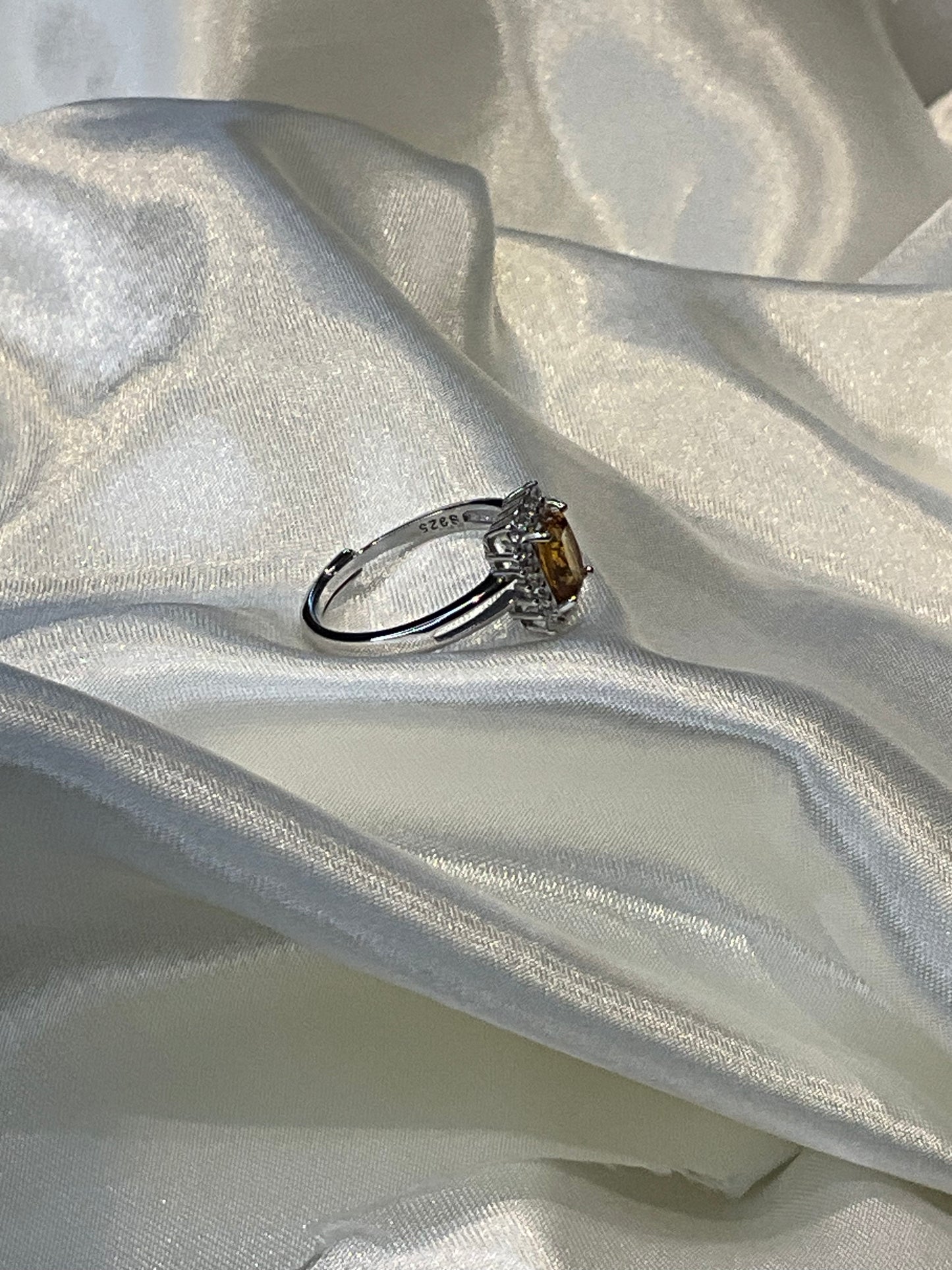 Citrine 925 Sterling Silver adjustable ring