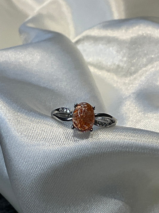 Sunstone 925 sterling silver adjustable ring