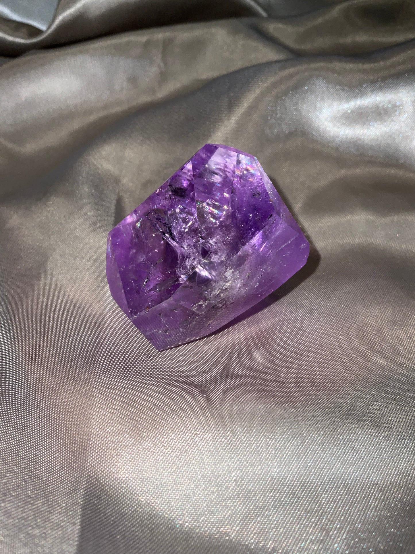 Amethyst Freeform Crystal. High grade with rainbows inside.