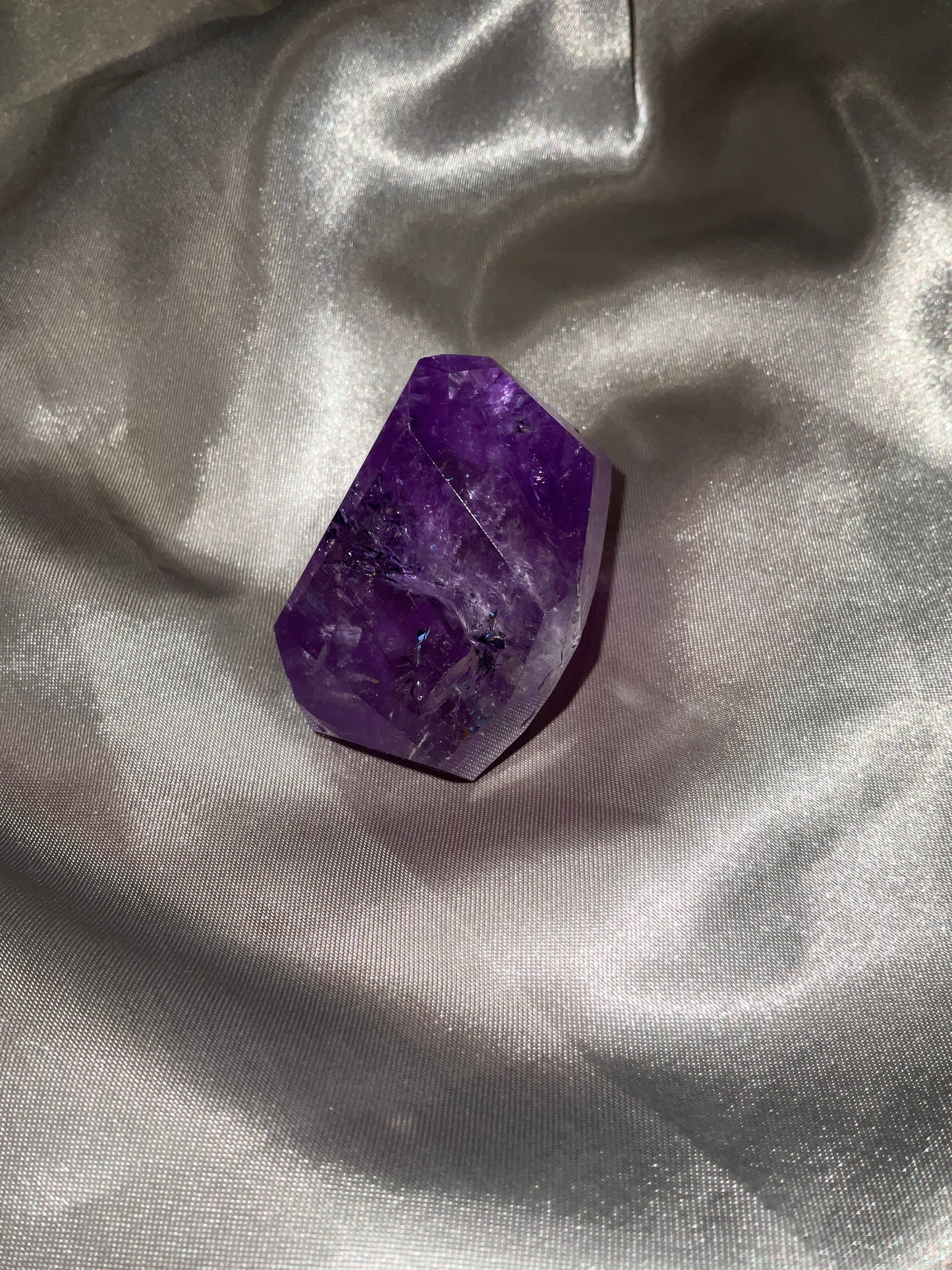 Amethyst Freeform Crystal. High grade with rainbows inside.