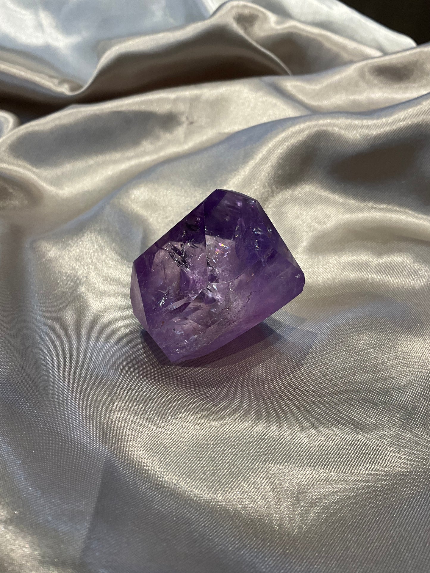 Amethyst Freeform Crystal. High grade with rainbows inside.