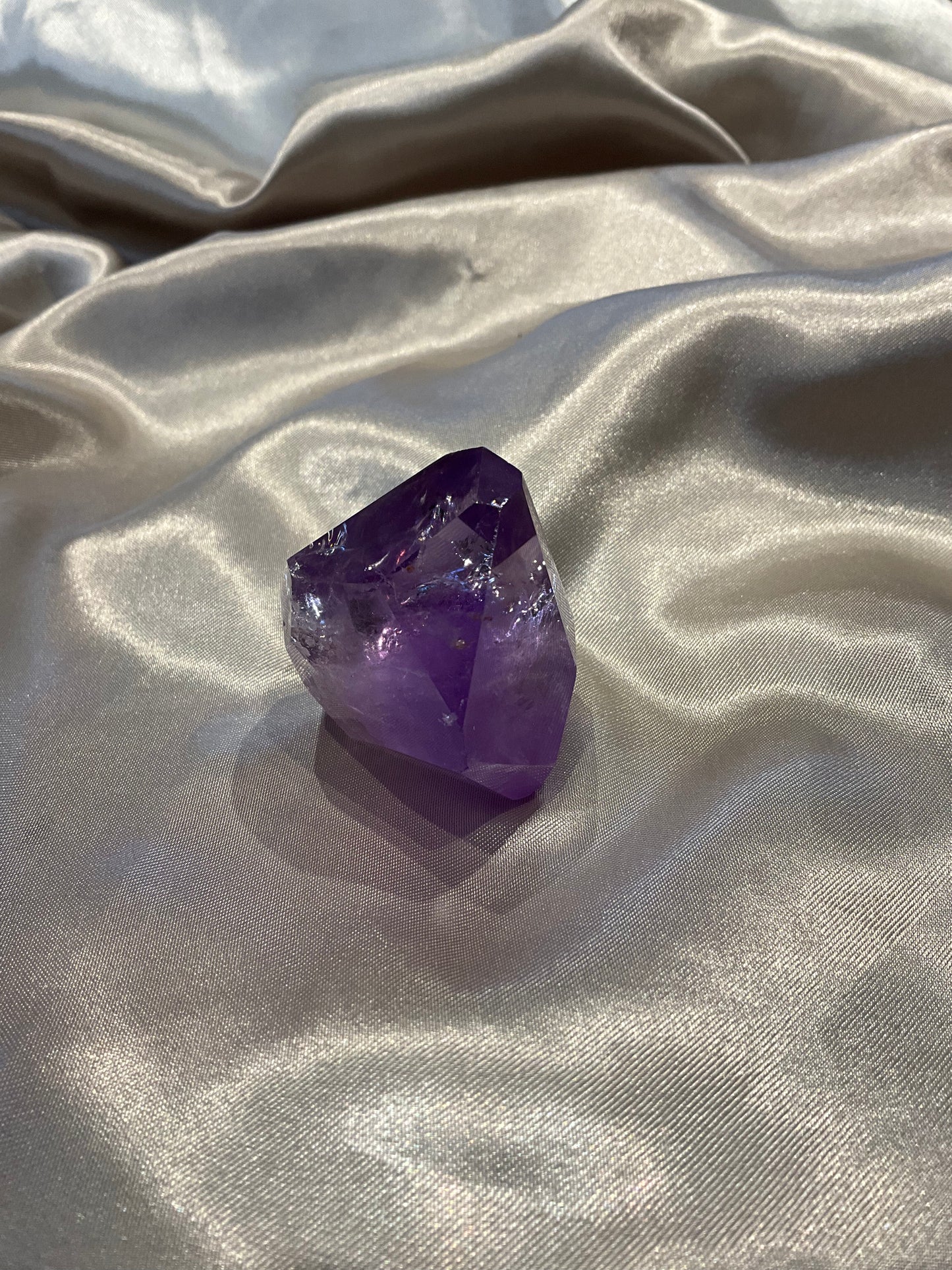 Amethyst Freeform Crystal. High grade with rainbows inside.