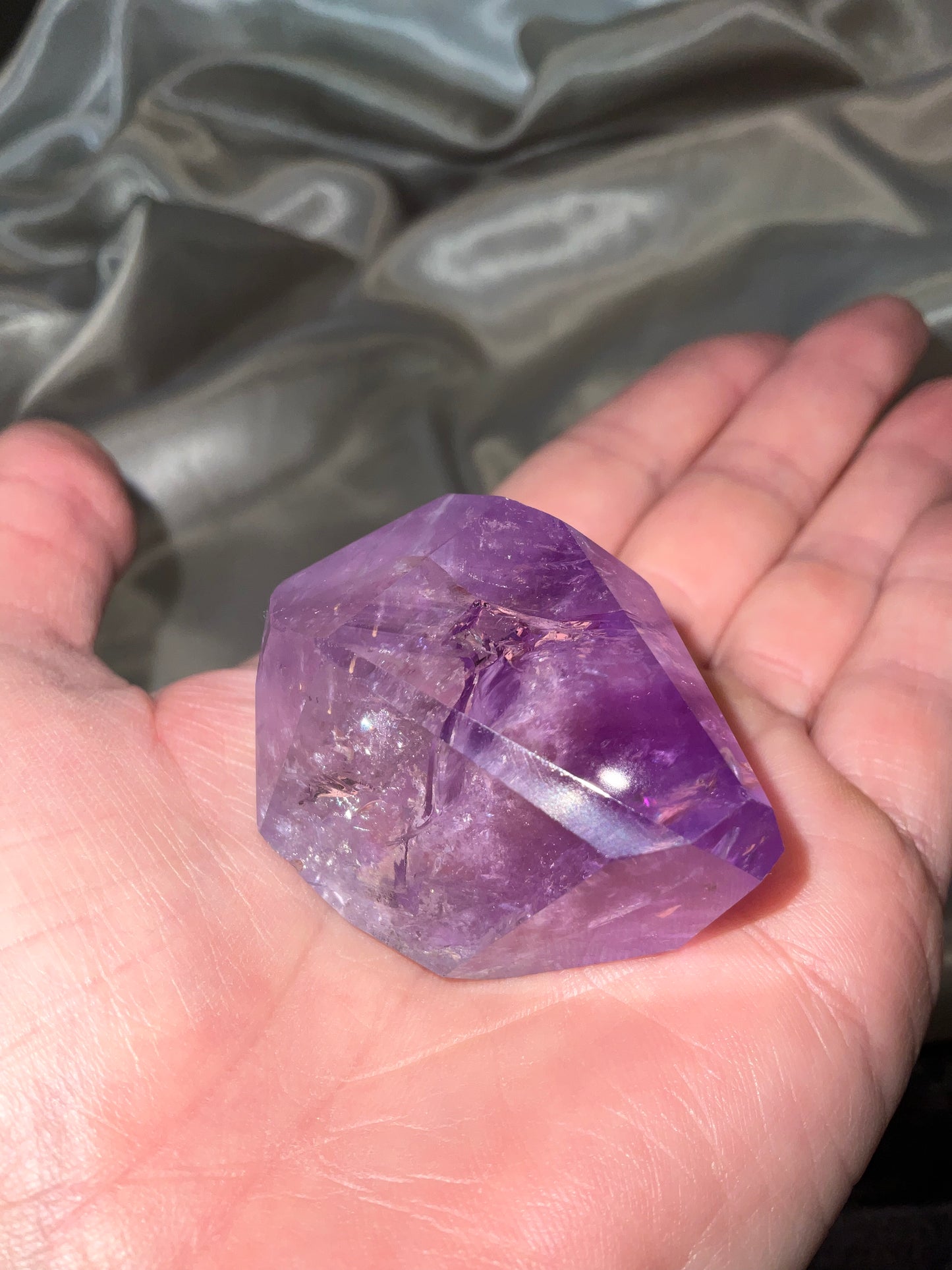 Amethyst Freeform Crystal. High grade with rainbows inside.