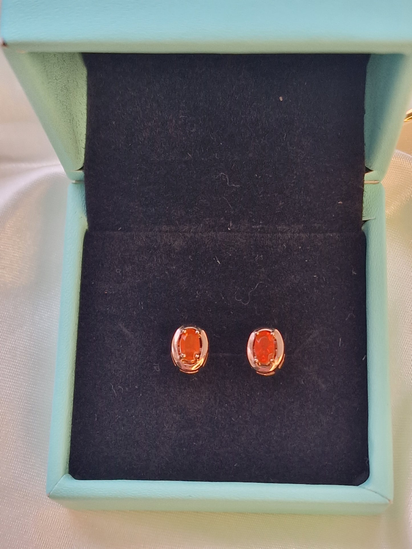 Fire Opal Stud Earrings