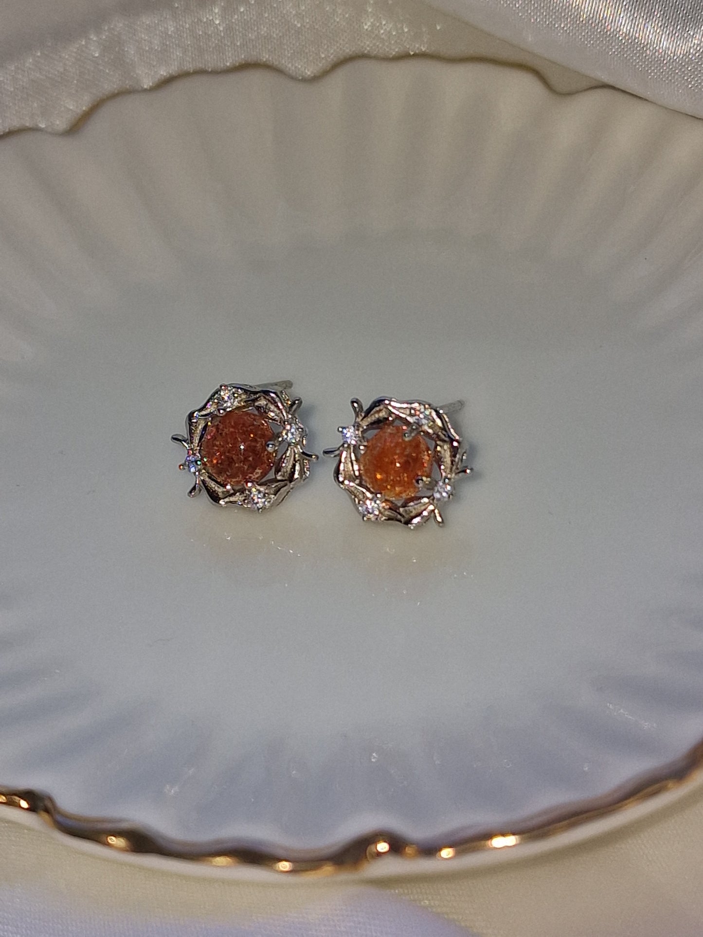 Sunstone Stud Earrings