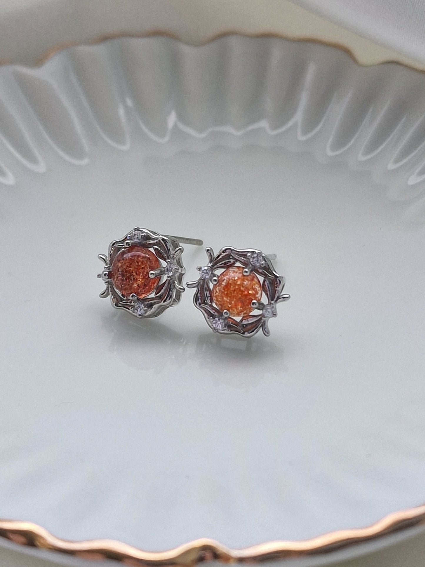 Sunstone Stud Earrings