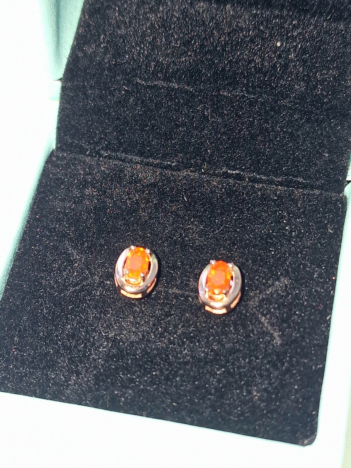 Fire Opal Stud Earrings