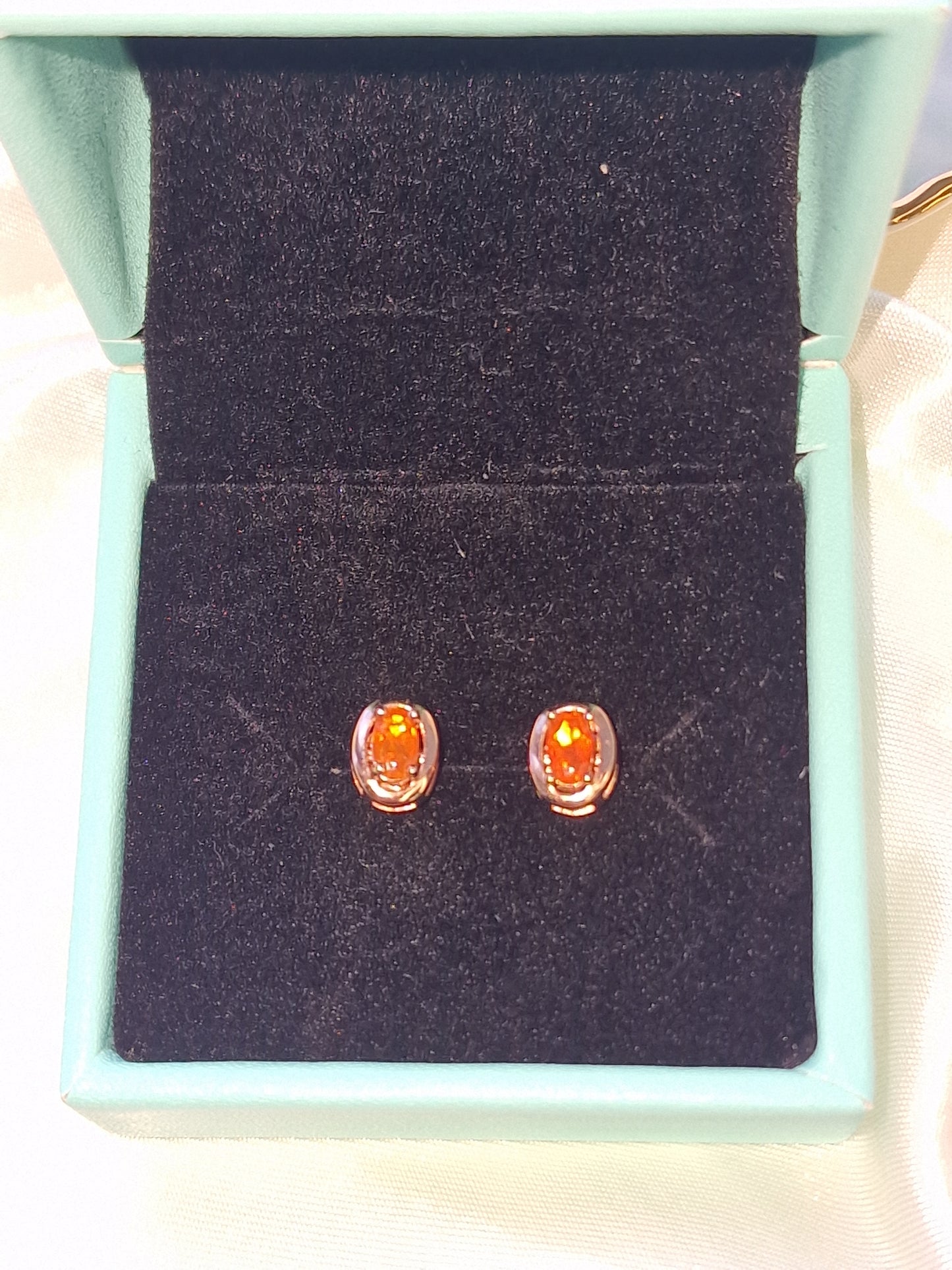 Fire Opal Stud Earrings