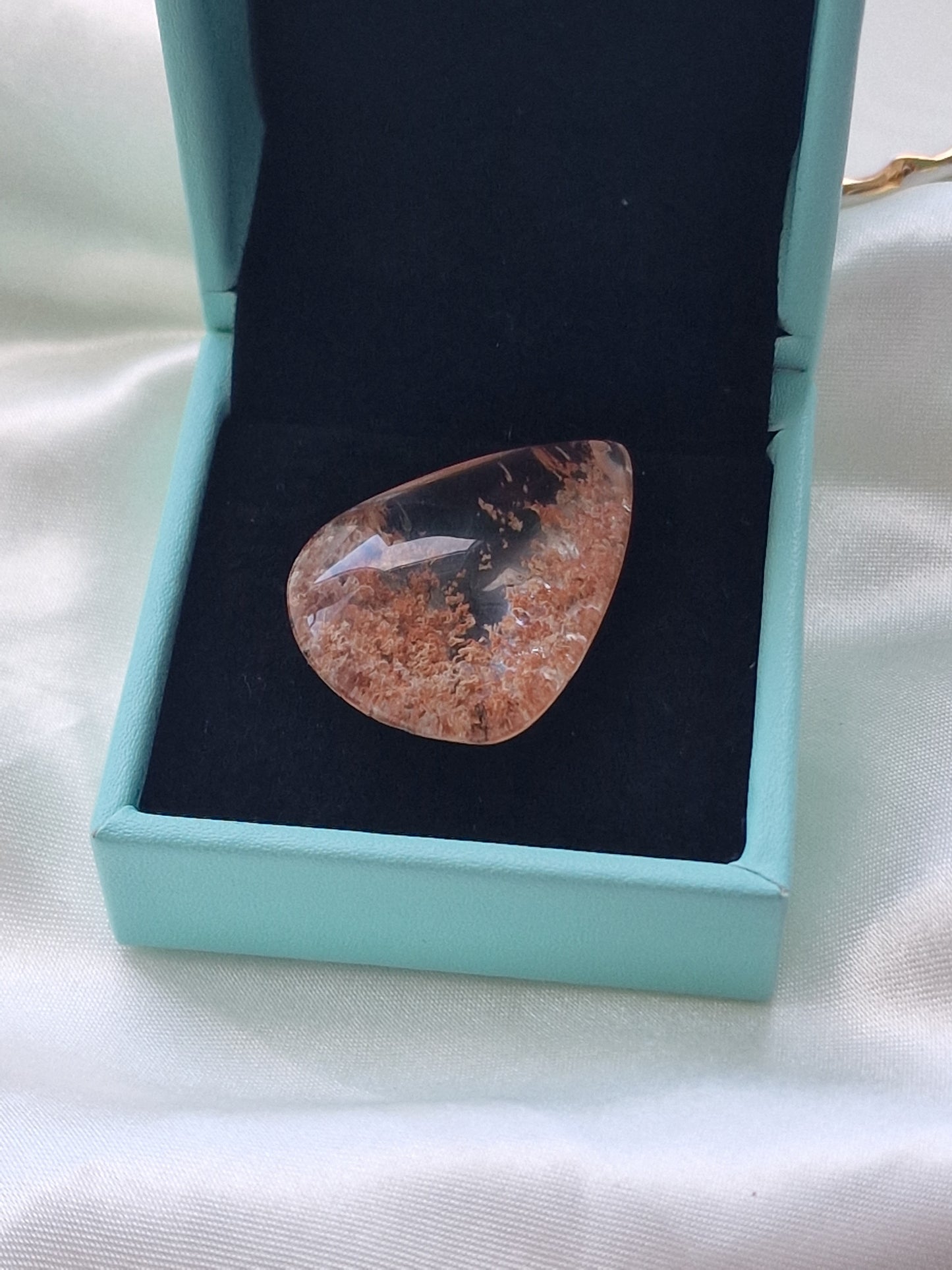 Garden Quartz Teardrop Crystal  Pendant (Lodolite)