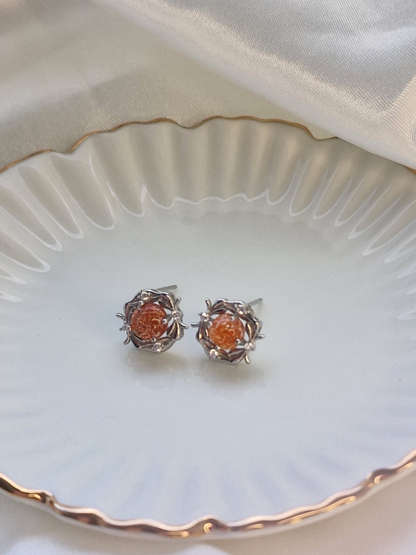 Sunstone Stud Earrings